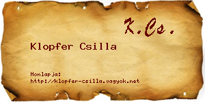 Klopfer Csilla névjegykártya